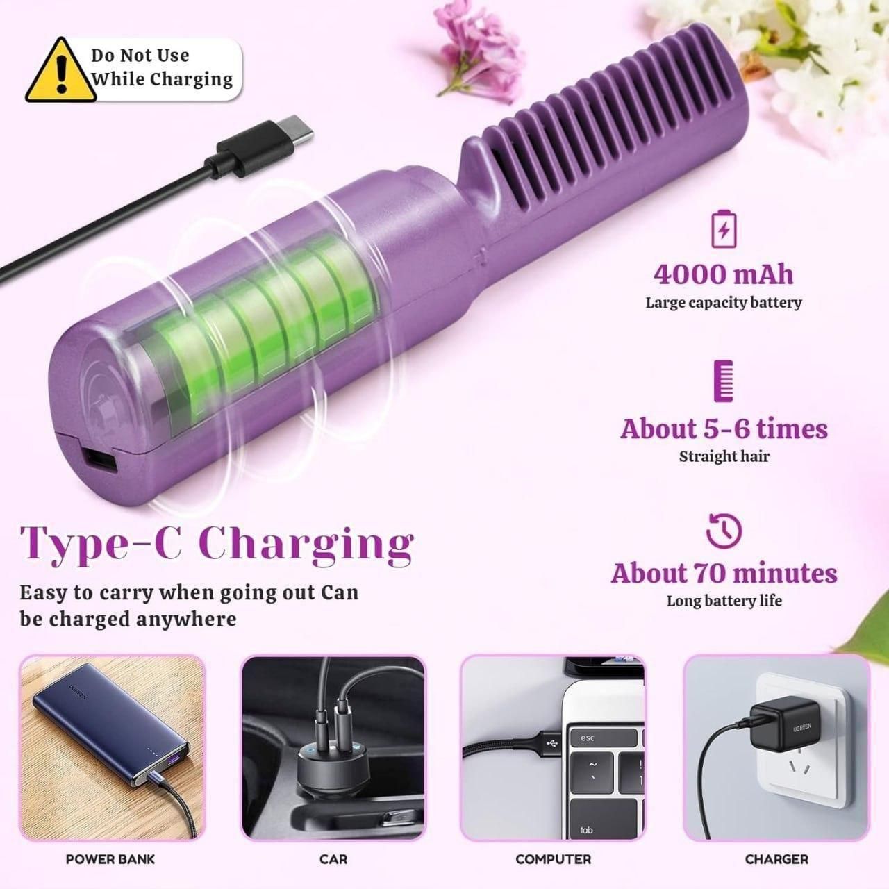 SheForm Portable Hair Straightener comb